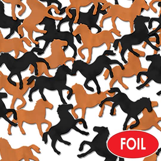 Beistle 3oz. Orange & Black Fanci-Fetti Horses